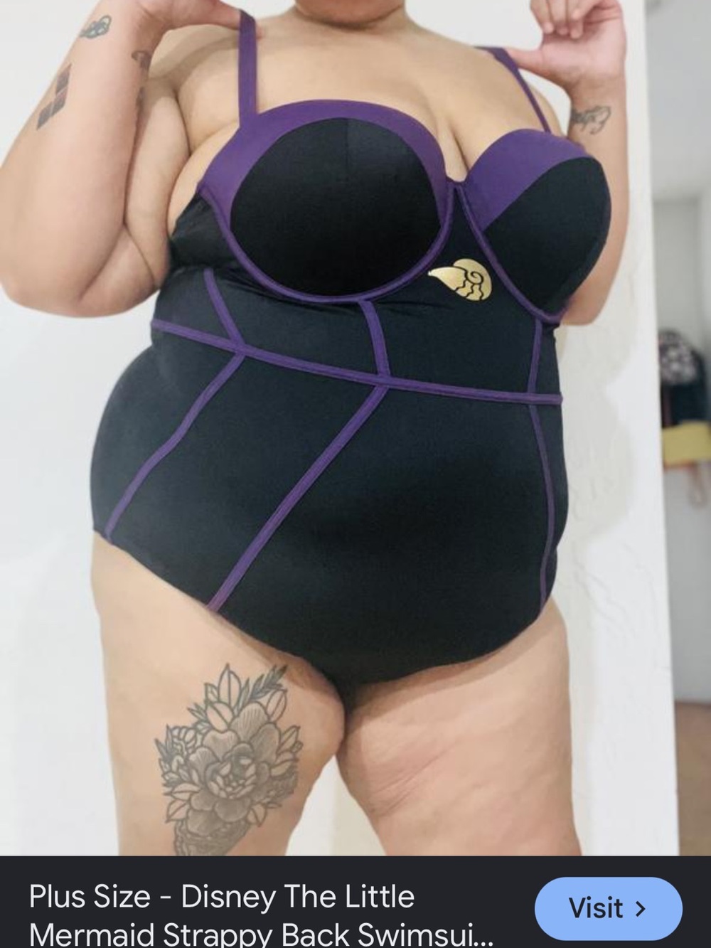 TORRID DISNEY LITTLE MERMAID ONEPIECE SWIMSUIT URSULA - Plus Size 3X (D/DD) - Picture 4 of 15